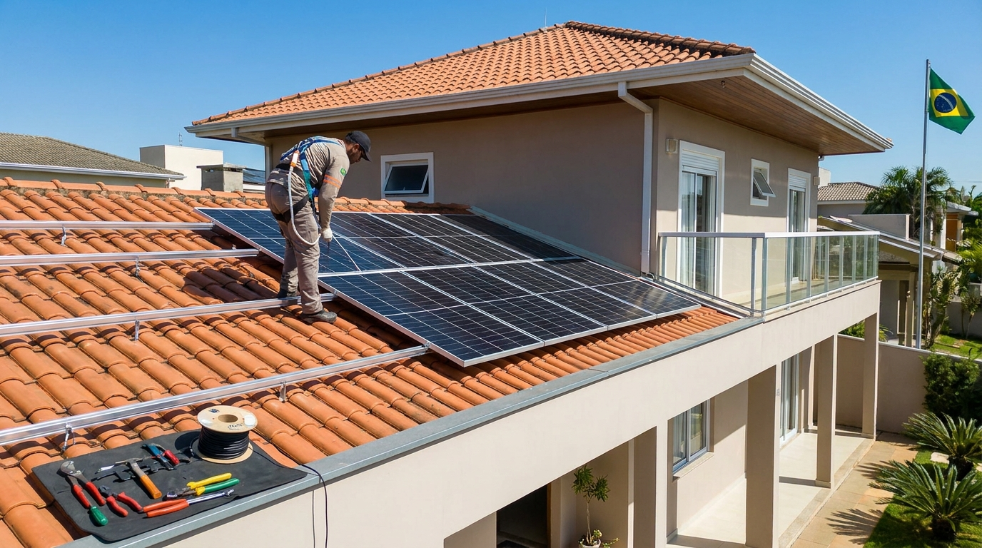 Instalação de placas solares